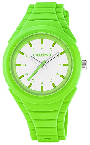 Calypso Damenarmbanduhr Quarzuhr Kunststoffuhr mit Polyurethanband analog K5724 Farben gruen