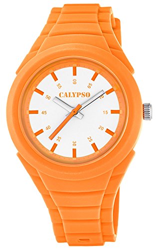 Calypso Damenarmbanduhr Quarzuhr Kunststoffuhr mit Polyurethanband analog K5724 Farben orange