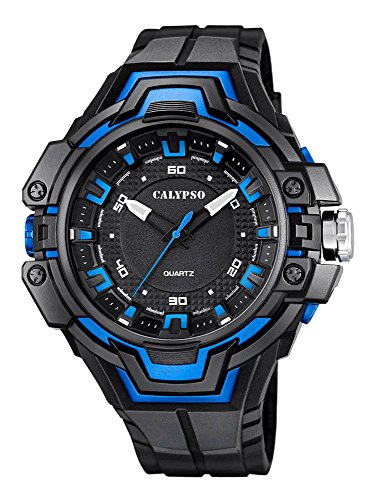 CALYPSO Sport analog Quarz Uhr PU schwarz D1UK5687 1