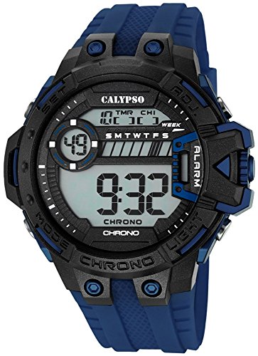 Calypso Herrenarmbanduhr Quarzuhr Kunststoffuhr mit Polyurethanband Alarm Chronograph digital alle Modelle K5696 Variante 05