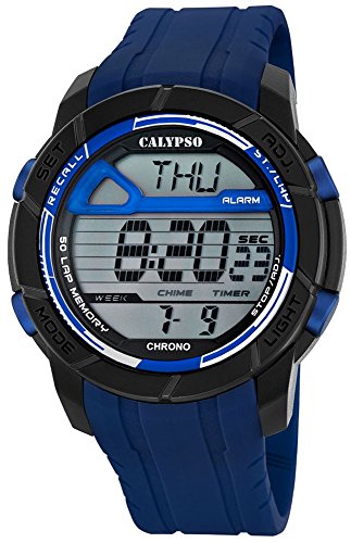 Calypso Herrenarmbanduhr Quarzuhr Kunststoffuhr mit Polyurethanband Alarm Chronograph digital 4 Alarmzeiten alle Modelle K5697 Variante 04