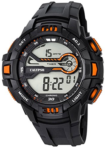 Calypso Herrenarmbanduhr Quarzuhr Digital Kunststoffuhr mit Polyurethanband Alarm Chronograph alle Modelle K5695 Variante 07