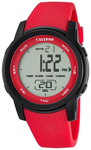 Calypso Herrenarmbanduhr Quarzuhr Kunststoffuhr mit Polyurethanband Alarm Chronograph digital alle Modelle K5698 Variante 03
