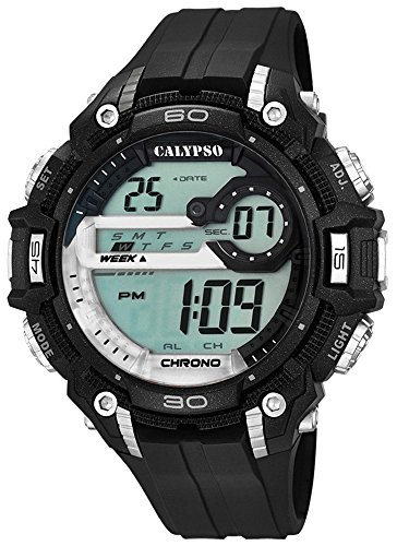 Calypso Herrenarmbanduhr Quarzuhr Digital Kunststoffuhr mit Polyurethanband Alarm Chronograph alle Modelle K5690 Variante 06