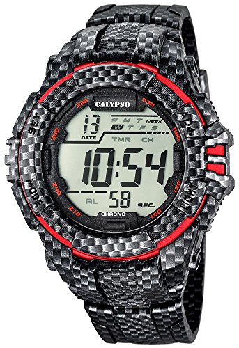 Calypso Herrenarmbanduhr Quarzuhr Kunststoffuhr mit Polyurethanband Alarm Chronograph digital alle Modelle K5681 Variante 04