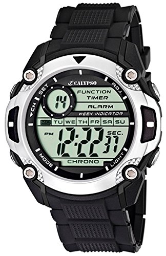 Calypso Herrenarmbanduhr Quarzuhr Kunststoffuhr mit Polyurethanband Alarm Chronograph digital alle Modelle K5577 Uhren Variante N 1