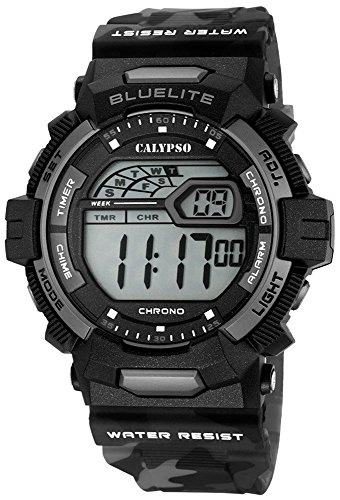 Calypso Herrenarmbanduhr Quarzuhr Digital Kunststoffuhr mit Polyurethanband Alarm Chronograph alle Modelle K5693 Variante 04