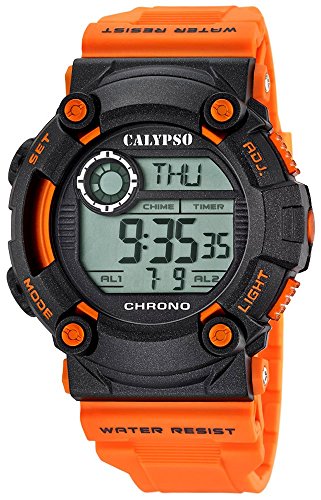 Calypso Herrenarmbanduhr Quarzuhr Kunststoffuhr mit Polyurethanband Alarm Chronograph digital alle Modelle K5694 Variante 04