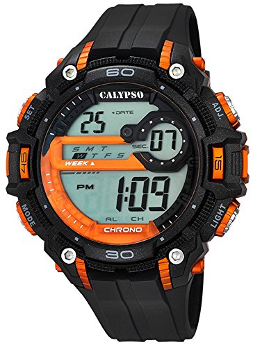 Calypso Herrenarmbanduhr Quarzuhr Digital Kunststoffuhr mit Polyurethanband Alarm Chronograph alle Modelle K5690 Variante 02