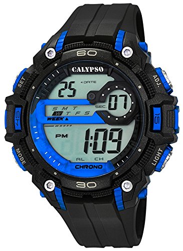 Calypso Herrenarmbanduhr Quarzuhr Digital Kunststoffuhr mit Polyurethanband Alarm Chronograph alle Modelle K5690 Variante 03