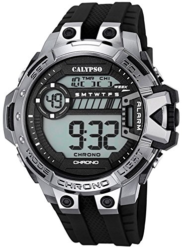 Calypso Herrenarmbanduhr Quarzuhr Kunststoffuhr mit Polyurethanband Alarm Chronograph digital alle Modelle K5696 Variante 08