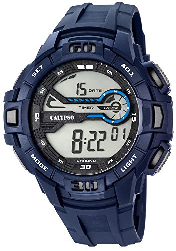 Calypso Herrenarmbanduhr Quarzuhr Digital Kunststoffuhr mit Polyurethanband Alarm Chronograph alle Modelle K5695 Variante 02