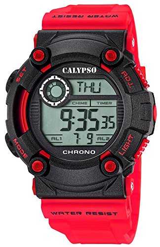 Calypso Herrenarmbanduhr Quarzuhr Kunststoffuhr mit Polyurethanband Alarm Chronograph digital alle Modelle K5694 Variante 03