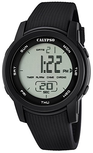Calypso Herrenarmbanduhr Quarzuhr Kunststoffuhr mit Polyurethanband Alarm Chronograph digital alle Modelle K5698 Variante 06