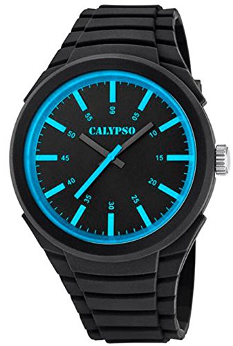 Calypso Herrenarmbanduhr Quarzuhr Kunststoffuhr mit Polyurethanband analog K5725 Farben schwarz blau