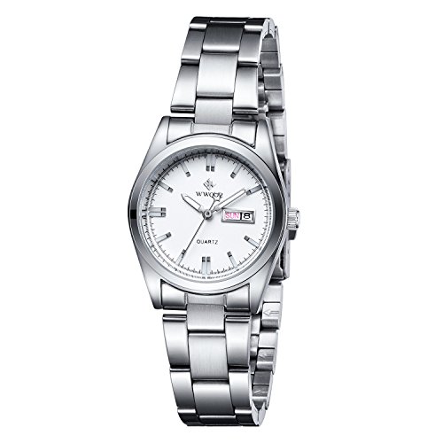 Frauen neue Marke Datum Tag Uhr weiblich Edelstahl Armbanduhr Damen Fashion Casual Armbanduhr Quarz Handgelenk Uhren