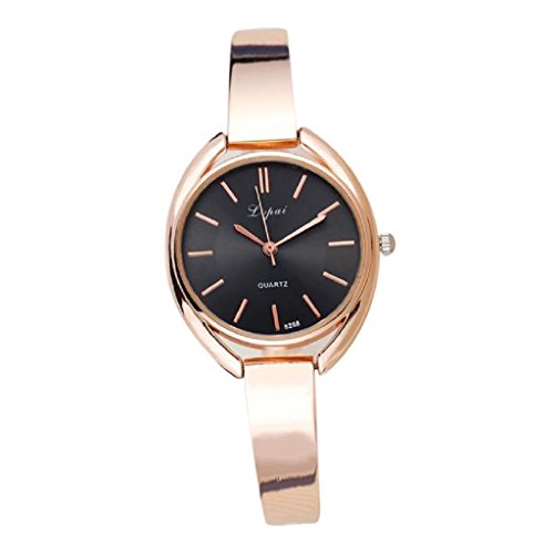 Loveso Armbanduhr elegant Frauen Mode elegante Quarz Legierung Band Uhren Armbanduhr Golden