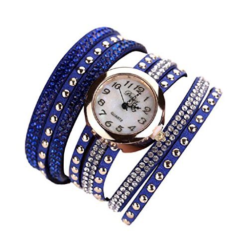 Loveso Armbanduhr elegant Femmes Mode glaenzendes Montre Armband Femmes armwatch Blau