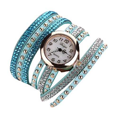 Loveso Armbanduhr elegant Femmes Mode glaenzendes Montre Armband Femmes armwatch Hellblau