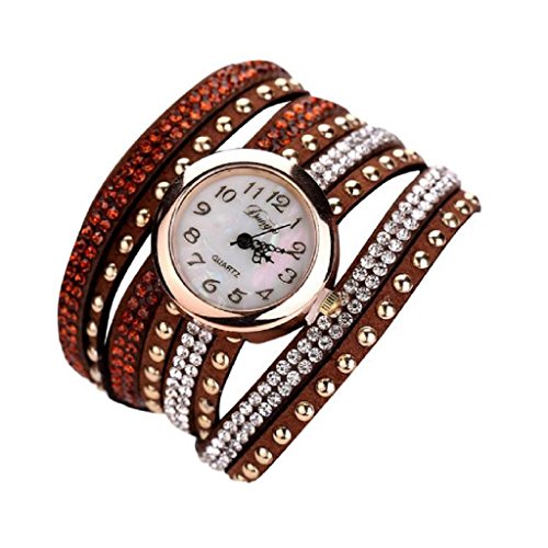 Loveso Armbanduhr elegant Femmes Mode glaenzendes Montre Armband Femmes armwatch Kaffee