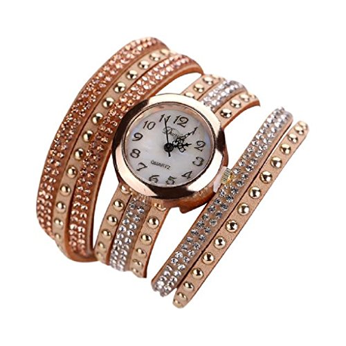 Loveso Armbanduhr elegant Femmes Mode glaenzendes Montre Armband Femmes armwatch Khaki