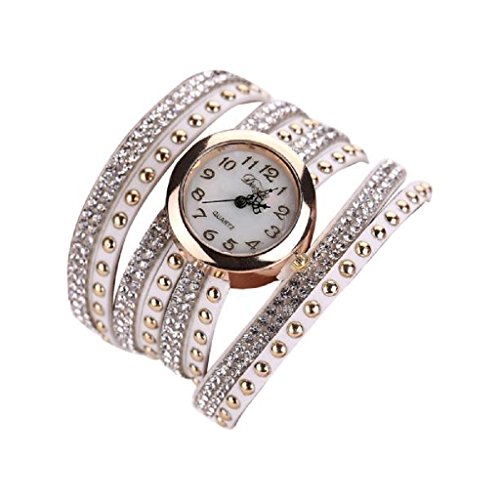 Loveso Armbanduhr elegant Femmes Mode glaenzendes Montre Armband Femmes armwatch Weiss