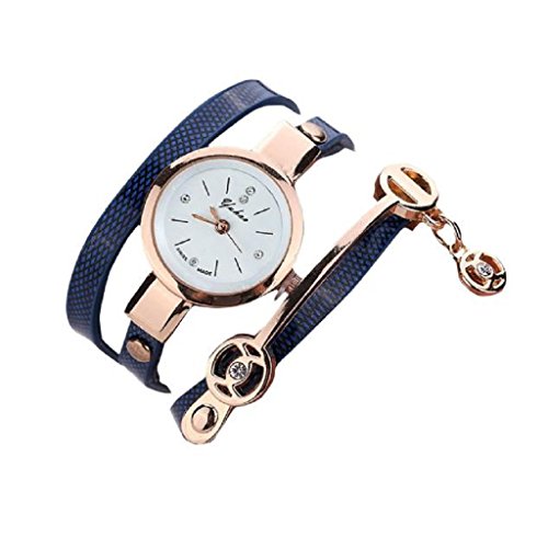 Loveso Armbanduhr elegant Frauen elegante Metallbuegel Uhr mit 8 verschiedenen Farben Blau