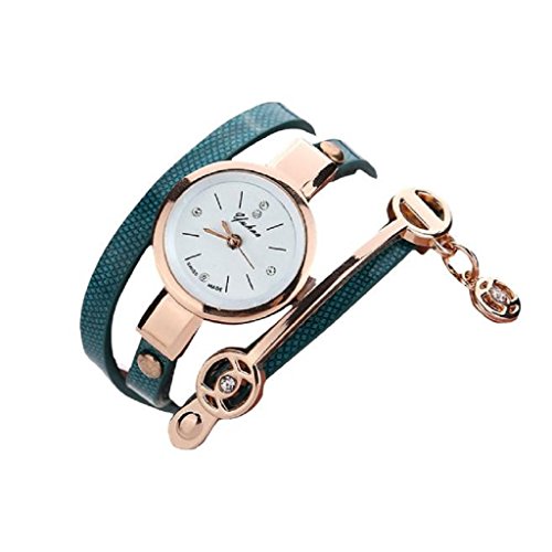 Loveso Armbanduhr elegant Frauen elegante Metallbuegel Uhr mit 8 verschiedenen Farben Gruen