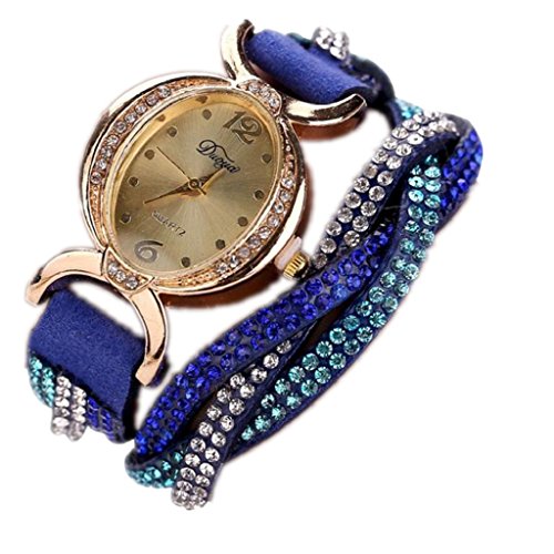 Loveso Armbanduhr elegant Frauen heissen Mode elegante Luxus Herz Anhaenger Uhren Armbanduhren Blau