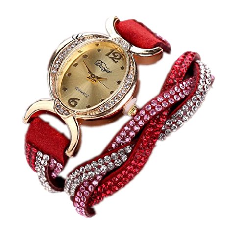 Loveso Armbanduhr elegant Frauen heissen Mode elegante Luxus Herz Anhaenger Uhren Armbanduhren Rot
