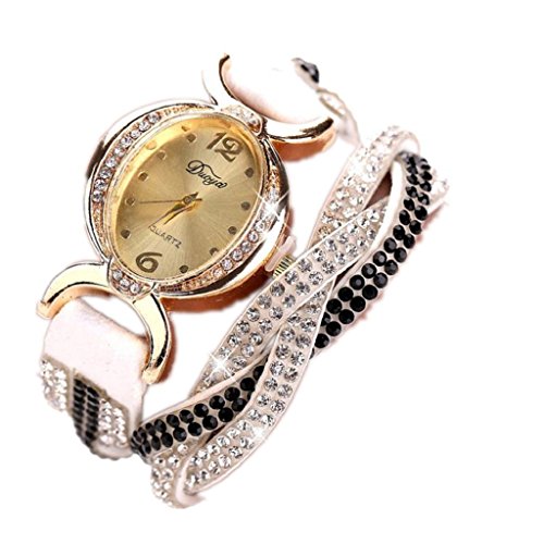 Loveso Armbanduhr elegant Frauen heissen Mode elegante Luxus Herz Anhaenger Uhren Armbanduhren Weiss