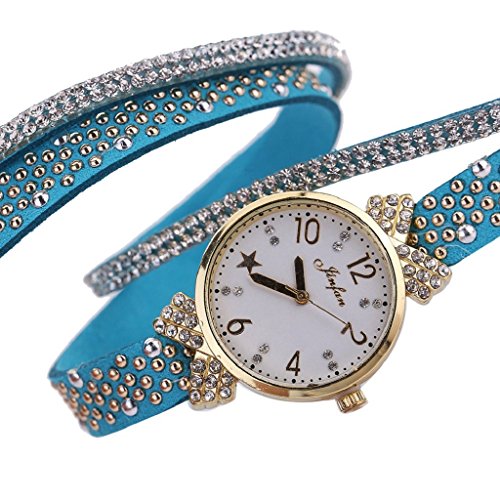 Loveso Armbanduhr Frauen arbeiten Freizeit Kristall Diamant Quarz Uhr Armbanduhr Blau