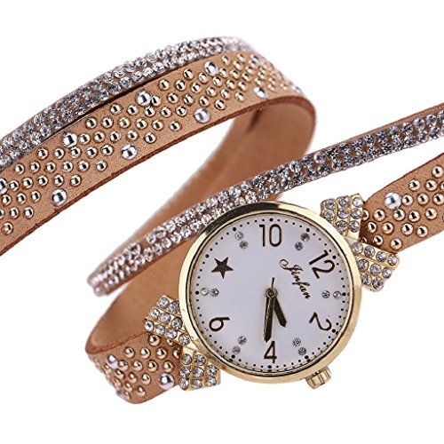 Loveso Armbanduhr Frauen arbeiten Freizeit Kristall Diamant Quarz Uhr Armbanduhr Kaffee