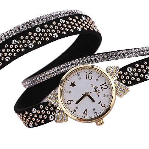 Loveso Armbanduhr Frauen arbeiten Freizeit Kristall Diamant Quarz Uhr Armbanduhr Schwarz