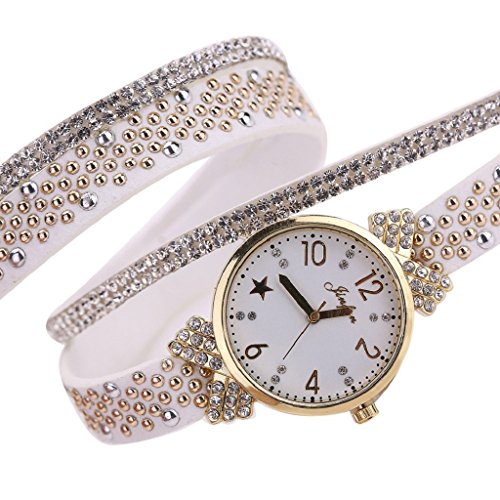 Loveso Armbanduhr Frauen arbeiten Freizeit Kristall Diamant Quarz Uhr Armbanduhr Weiss