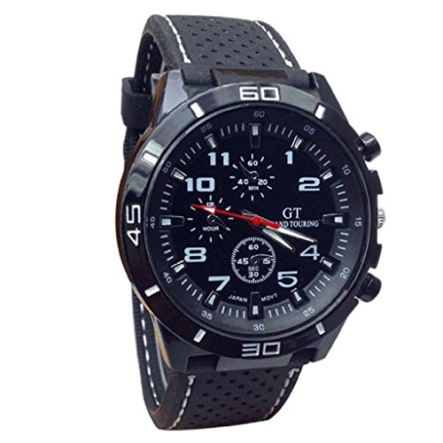 Loveso Herren Elegant Armbanduhr 2016 Quarz Uhr Mann Militaeruhren Sport Armbanduhr Silikon Mode Stunden Weiss