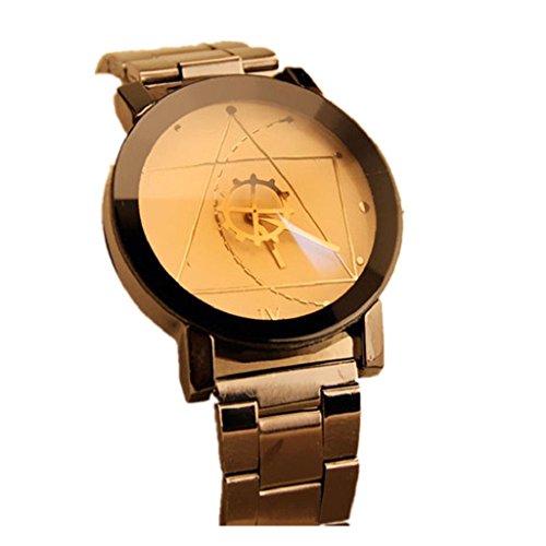 Loveso Herren Elegant Armbanduhr Art und Weise elegante Uhr Edelstahl Maenner Quarz analoge Armbanduhr Weiss