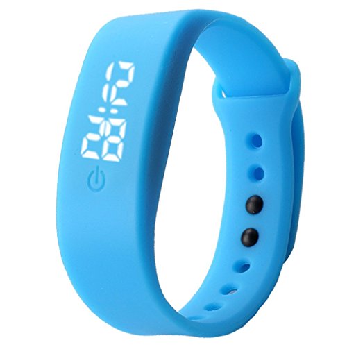 Loveso Smart Armband Damen und Herren Gummi LED Sport Digital Uhr Armbanduhr Blau