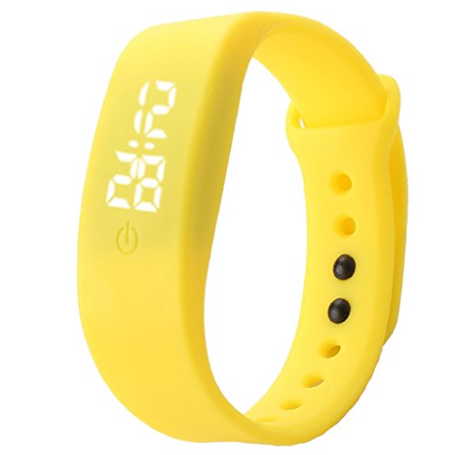 Loveso Smart Armband Damen und Herren Gummi LED Sport Digital Uhr Armbanduhr Gelb