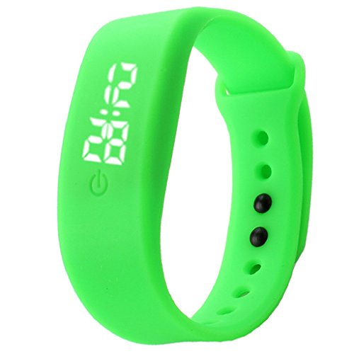 Loveso Smart Armband Damen und Herren Gummi LED Sport Digital Uhr Armbanduhr Gruen