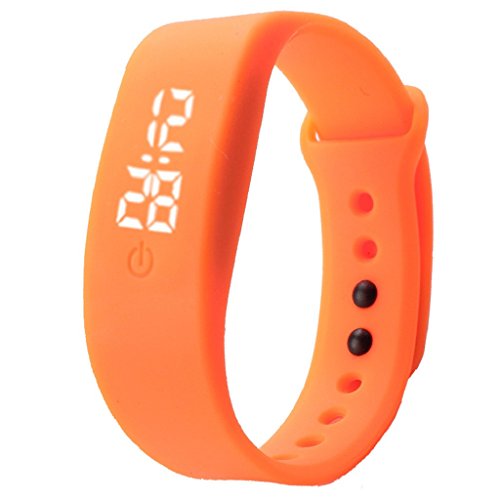 Loveso Smart Armband Damen und Herren Gummi LED Sport Digital Uhr Armbanduhr Orange