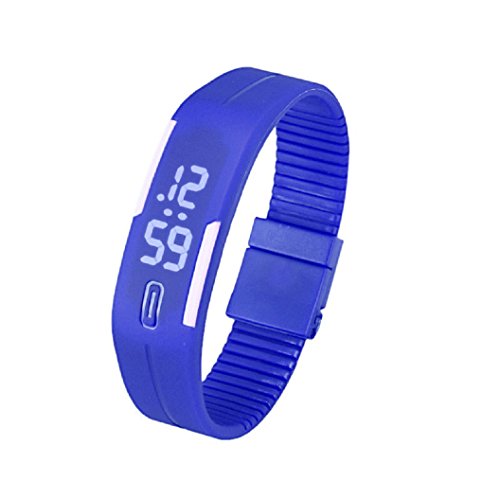 Loveso Smart Armband smartarmbanduhr Frauen der Maenner Gummi LED Uhr Datum Sports Armband Blau