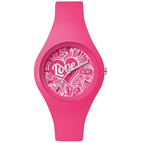 Ice Watch LO PK DO S S 16 ICE love Pink Doodle Small Uhr Kautschuk Kunststoff 100m Analog pink weiss