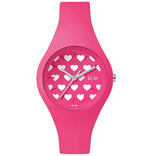 Ice Watch LO PK HE S S 16 ICE love Pink Heart Small Uhr Kautschuk Kunststoff 100m Analog pink weiss