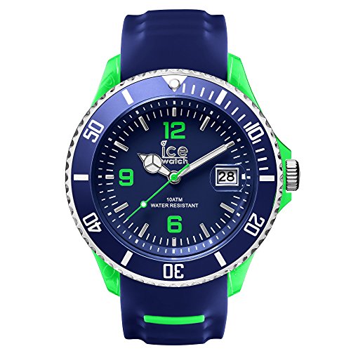 Ice Watch SSR 3H BGN BB S 15 Herren Blaue Silikonband Blue Dial Horloge Uhr
