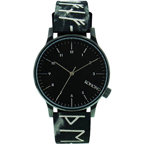 Komono kom w2160 Armbanduhr Quarzuhrwerk Winston Rune Unisex Edelstahl Fall Multi Leather Black Watch