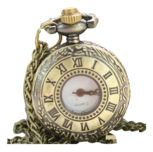 New roman numerals Taschenuhr Pocket Watch Chain Necklace Alloy Antique Bronze Uhren watches WPH KTW140708A