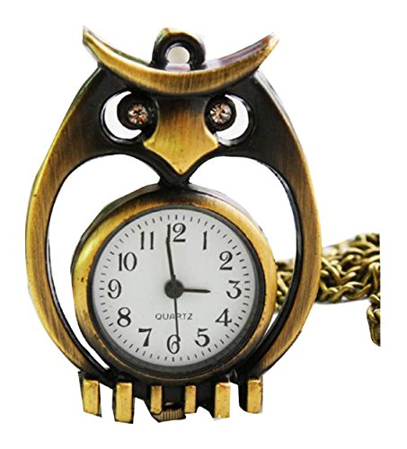 New owl Taschenuhr Pocket Watch Chain Necklace Alloy Antique Bronze Uhren watches WPH KTW144639A
