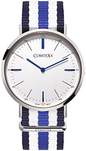 Comtex Quarz Swiss Bewegung mit Stoff Gurt Einfache Classic Uhren