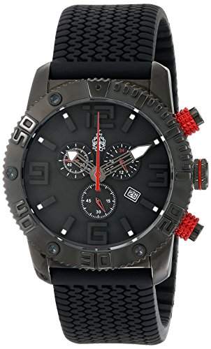 Burgmeister Herren-Armbanduhr XL Black Chrono Analog Quarz Silikon BM521-622E